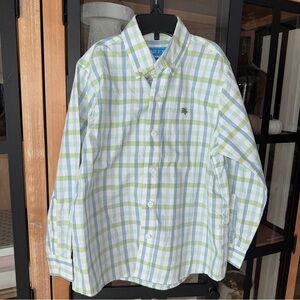 J. Bailey Roscoe button down shirt toddler boys gingham long sleeve embroidered